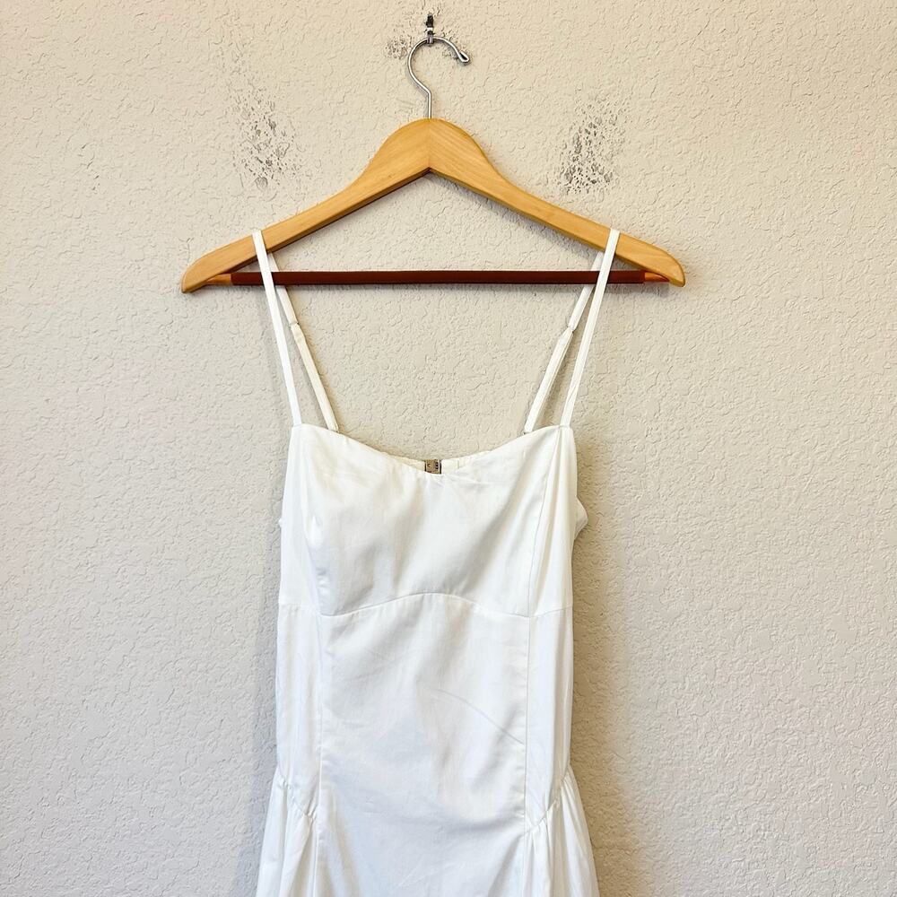ABERCROMBIE & FITCH Dipped-Waist Sweetheart Maxi Dress White Cut Out NWT - Picture 7 of 16